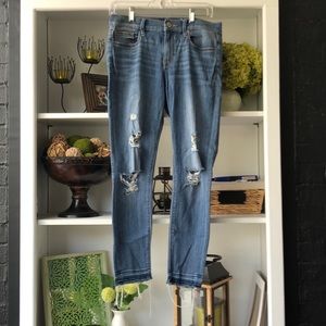 Express distressed cropped legging